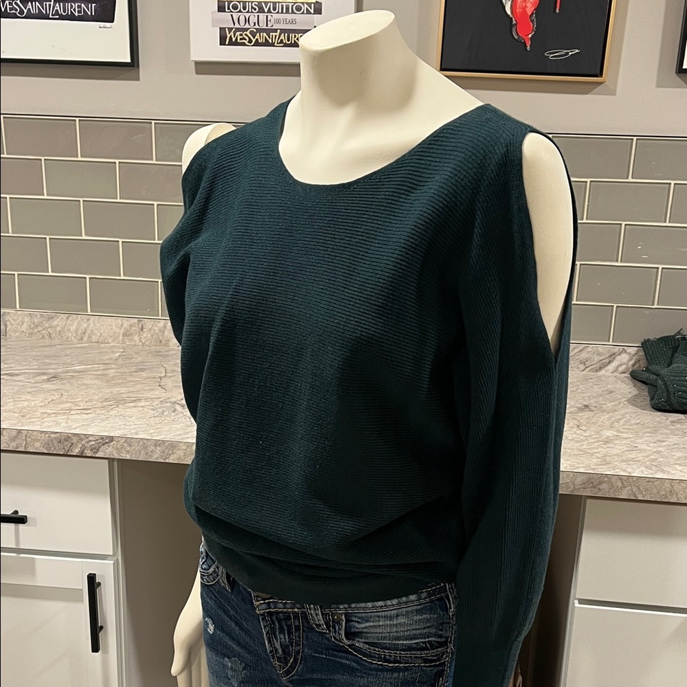 Maurices Off-the-Shoulder Dark Green Sweater
